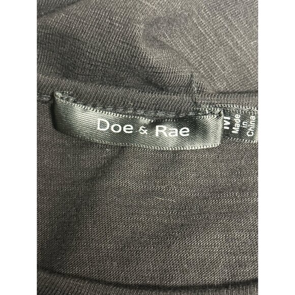 Black Doe & Rae Womens Eyelet Ruffle Sleeve Top M 100% Cotton - Picture 5 of 8